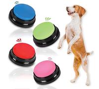 SUHSAI Dog Buttons Talk Training, 4 Pack Recordable Talking Buttons for Dogs, 30 Second Voice Recording Button, Dog Training Buttons, Pet Communication Buzzer for Classroom and Home.
