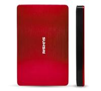 SUHSAI External Hard Drive 250GB USB 3.0 Lightweight Data Backup & Storage Plug And Play Harddisk Portable Gaming Harddrive Memory Extended Hdd For Games Laptop PC Mac Desktop (RED)