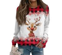 SUIBOZ Xmas Dresses Christmas Jumpers for Women Ugly Christmas Jumpers Christmas Tops Women Plus Size Sweatshirt Dress Xmas Jumper Womens Christmas (03-white, XL)