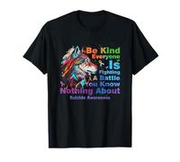 Suicide Awareness Be Kind Everyone Is Fighting A Battle Wolf T-Shirt