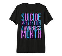 Suicide Awareness Prevention Rainbow Heart Mom Dad Boy Girl Premium T-Shirt