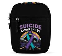 Suicide Awareness Rainbow Mini Crossbody Bag Unisex Anti-Theft Side Shoulder Bags Travel Small Messenger Bag