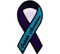 Suicide Awareness Ribbon Enamel Pin Badge Mental Health Awareness Metal Ribbon Brooches Alzheimer's Ovarian Cancer Survivors Badges Scarf Sweater Lapel Jewelry Gifts
