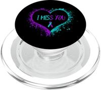 Suicide Awarenss Ribbon I MISS YOU Heart Semicolon Gift PopSockets PopGrip for MagSafe