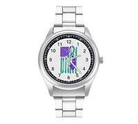 Suicide Prevention Awareness Flag Mens Watches Print Analog Quartz Watch Business Wristwatch Casual