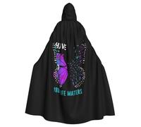 Suicide Prevention Awareness Halloween Witch Cloak Unisex Hooded Cloak For Festive Party Costume