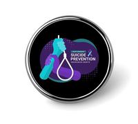 Suicide Prevention Awareness Pins Round Buttons Badges Brooches Enamel Pin Party Supplies Decor for Hat Clothes Bag