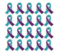 Suicide Prevention Awareness Ribbon Pin 25pcs Purple & Teal Enamel Pins