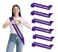 Suicide Prevention Awareness Sashes 6pcs Teal And Purple Ribbon Sashes Suicide Prevention Awareness Decor Sash Teal And Purple Inspirational Sash For Public Activity Fundraiser Event Support Groups