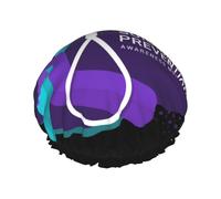 Suicide Prevention Awareness Shower Cap For Women Waterproof Bath Hair Cap Double-Layered Shower Caps For Men Long Hair Spa