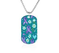 Suicide-prevention Couples Memorial Necklaces for Women Men Square Titanium Steel Chains Pendant Jewelry Gift