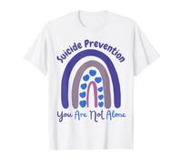 Suicide Prevention Rainbow You are Not Alone Kid Boys Girls Value Graphic T-Shirt, Men, White, M