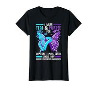 Suicide Prevention Shirt Suicide Awareness Ribbon Support Value Graphic T-Shirt, Women, Black, L