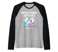 Suicide Prevention Support Break Stigma Suicide Awareness Raglan Baseball Tee
