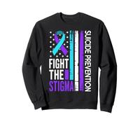 Suicide Prevention Support Fight The Stigma Vintage USA Flag Sweatshirt