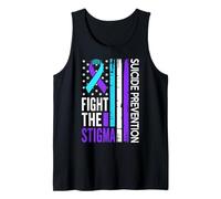 Suicide Prevention Support Fight The Stigma Vintage USA Flag Tank Top