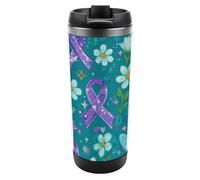 Suicide-Prevention Travel Mug Reusable Stainless Steel Coffee Cup Double Wall with Spill Proof Lid