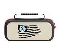 Suicide Prevention U.S. Flag Compatible with Switch Carrying Case Waterproof Protective Travel Bag with 20 Game Card Slots