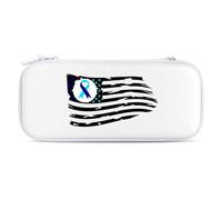 Suicide Prevention U.S. Flag Compatible with Switch Carrying Case Waterproof Protective Travel Bag with 15 Game Card Slots