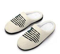 Suicide Prevention U.S. Flag Cotton Women's Slip-on Slippers Winter Warm House Shoes with Rubber Sole for Home Office Hotel