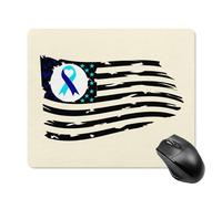 Suicide Prevention U.S. Flag Cute Mouse Pad with Non-Slip Rubber Base Square Mouse Mat Office Supplies
