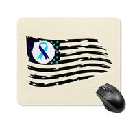 Suicide Prevention U.S. Flag Cute Mouse Pad with Non-Slip Rubber Base Square Mouse Mat Office Supplies