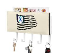 Suicide Prevention U.S. Flag Key Holder for Wal PU Leather Key Hooks Decorative Door Hanger Organizer