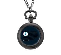 Suicide Prevention U.S. Flag Men's Pocket & Fob Watches Silent Ticking Quartz Alloy Chain Watch for Daily Use Black-Style
