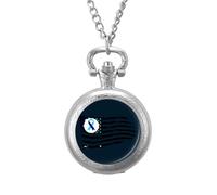 Suicide Prevention U.S. Flag Men's Pocket & Fob Watches Silent Ticking Quartz Alloy Chain Watch for Daily Use Silver-Style