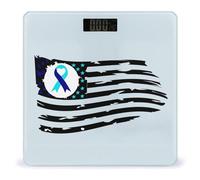 Suicide Prevention U.S. Flag Scale for Body Weight Digital Bathroom Scales with Tempered Glass LCD Display Auto on Off