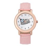 Suicide Prevention U.S. Flag Women's Wrist Watches Analogue Leather Strap Quartz Watch Fashion Accessories