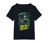 Suicide Silence Grim Reaper Goth Stoner T-Shirt, Women's Plus, Black, 5X