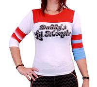 Suicide Squad Harley Quinn Longsleeve Pullover Red White Cotton