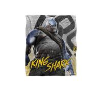 Suicide Squad LOGOVISION :Kill The Justice League, 152x127 cm King Shark Silk Touch Blanket in White Suicide Squad White 152x127 cm