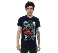 Suicide Squad Men's Band Of Skulls T-Shirt XX-Large Deep Navy