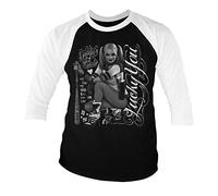 Suicide Squad Officially Licensed Harley Quinn - Lucky You Baseball 3/4 Sleeve T-Shirt (Black-White), XX-Large
