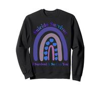 Suicide Survivor I Survived And So Can You Rainbow Heart Luv Sweatshirt