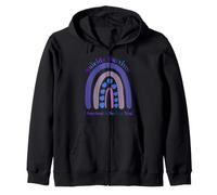 Suicide Survivor I Survived And So Can You Rainbow Heart Luv Zip Hoodie