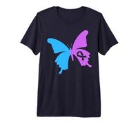 Suicide Survivor Ribbon Awareness Prevention Month Butterfly Premium T-Shirt