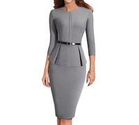 SUICRA Women's Dresses Fall Formal Office Women's Dress Elegant Jacket Dress Business Pencil Dress (Color : Gray, Size : M)
