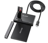 SUIDEK M.2 NVME SSD Enclosure Adapter, Type-C 10Gbps to NVME and SATA Hard Drive Reader External Adapter, M.2 NVMe & SATA to USB C Docking Station with M Key Any Sizes and 2.5/3.5" Solid State Disk