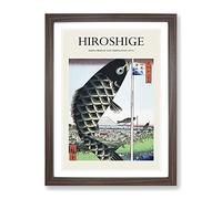 Suido Bridge And Surugadai By Utagawa Hiroshige Exhibition Museum Asian Japanese Framed Wall Art Print, Ready to Hang Picture for Living Room Bedroom Home Office Décor, Walnut A2 (64 x 46 cm)