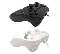 Suifaqi 2025 New Upgraded Verison Wired Classic Controller Pro for Nintendo Wii Remote Console (2Pack, White&Black)
