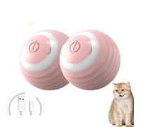 SuiHeill 2PCS Cat Indoor Automatic Rolling Magic Ball Smart Cat Toys Electronic Interactive Cat Accessories(Pink 2Pcs)