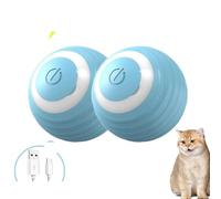 SuiHeill 2PCS Cat Indoor Automatic Rolling Magic Ball Smart Cat Toys Electronic Interactive Cat Accessories(Blue 2Pcs)