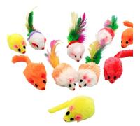 SuiHeill 3/200pcs Rattle Toys Also Prefilled Catnip Faux Fur Cat Mice Toys Interactive Cat Game Catnip Toys For Indoor Cats Toy(Colour-random,6PCS)