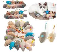 SuiHeill 3/200pcs Rattle Toys Also Prefilled Catnip Faux Fur Cat Mice Toys Interactive Cat Game Catnip Toys For Indoor Cats Toy(Random,12PCS)