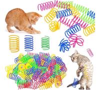 SuiHeill 4/200Pcs Cat Spring Toy, Cat Spiral Toys Interactive For Indoor Colorful Cats Springs Coil For Kitten Hunting Swatting(4PCS)