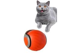 SuiHeill Cat Interactive Ball Toys Automatic Rolling Ball Faux Tail Rechargeable Smart Pet Toy Dog Cat Training Imitate Mouse(2PC Orange)