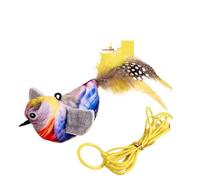 SuiHeill Interactive Cat Toys Rechargeable Electric Flapping Wings Bird Cat Toy Sound Chirping Bird Touch Activated Plush Toy(2)